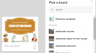 PeasOnToast.co.uk | select a board for your Pinterest cover pin