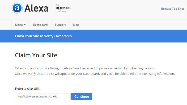 Verifying your website and rank your website with Alexa.com
