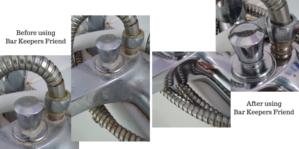 PeasOnToast.co.uk | before and after using Bar Keepers Friend on taps