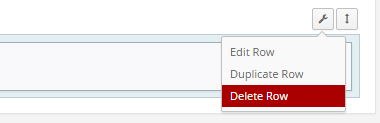 edit duplicate and delete the Page Builder row