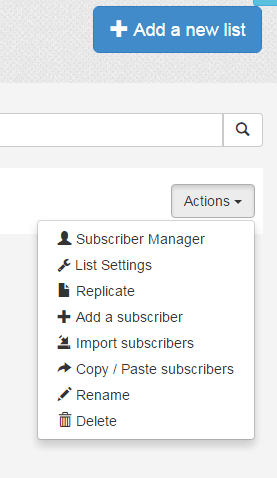 editing and copying your contact list in SendinBlue for email marketing