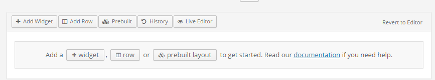 Page Builder toolbar for new WordPress post