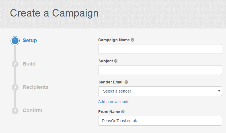 set up a campaign with Sendin Blue for email marketing