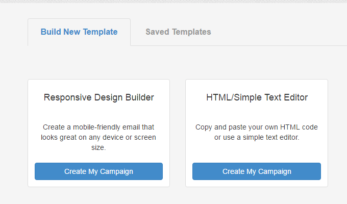 choosing the design and template for a campaign with SendinBlue for email marketing